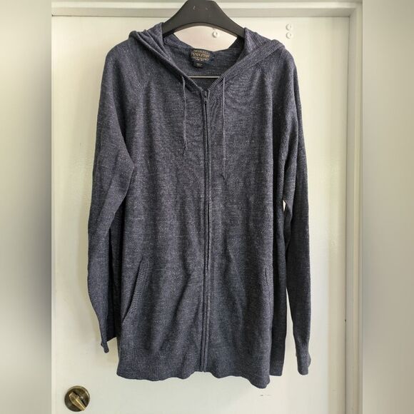 Pendleton Men's  Heathered Blue Cotton Knit Zip-Up Sweater Size XL - Picture 1 of 5